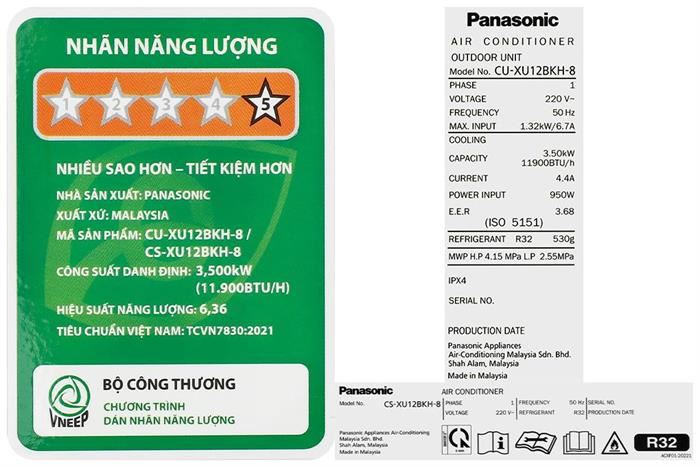 Điều Hoà Panasonic Inverter 12.000 BTU 1 Chiều CU/CS-XU12BKH-8